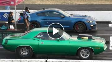 Old vs New Muscle Cars drag racing #musclecars #shelbygt500 #dragracing