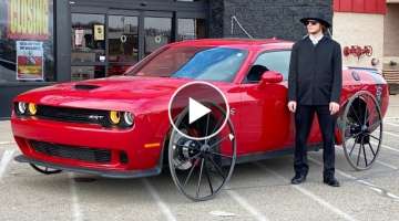 Hellcat on Horse & Buggy Wheels goes to town and does burnouts