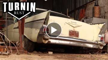 1957 Chevy Bel Air Barn Find Leads Into Abandoned Honey Hole | Turnin Rust
