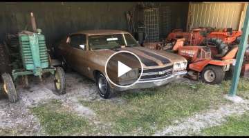 1970 SS CHEVELLE FOUND STORED IN A OPEN BARN 35 YEARS!!!