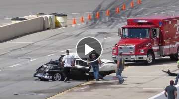 INSANE 55 Chevy Crash – Driver Walks AWAY!