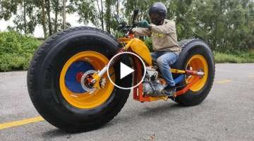 Build A Crazy Motorbike From Truck Wheels And The End…