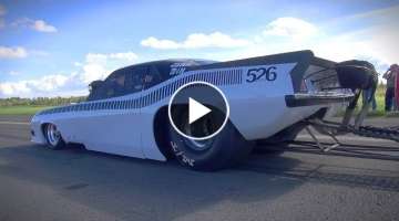 BRUTAL HEMI V8 SOUND!! Plymouth Cuda Dragster - Burnout, Acceleration
