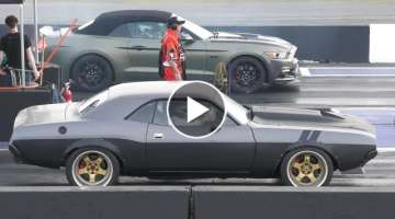 Old vs New School Muscle Cars - drag racing