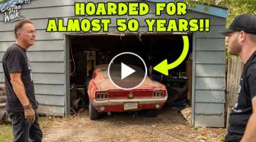 RESCUED: Hoarded 1967 Candy Apple Red Mustang Fastback!