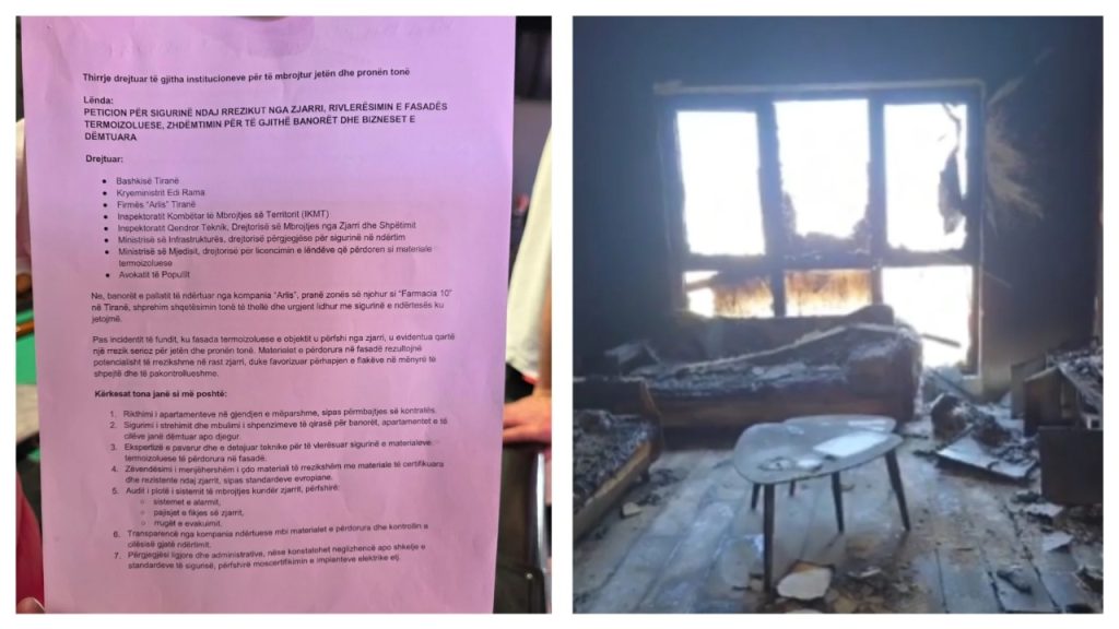 Ifundit! Zjarri te komplelsi “Arlis”, banorët e prekur nënshkruajnë një peticion me 10 kërkesa urgjente