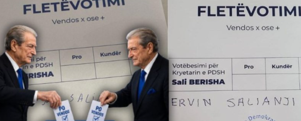 Demokratë në të gjithë Shqipërinë bojkotojnë Sali Berishën, shkruajnë përmbi fletë emrin e Ervin Salianjit