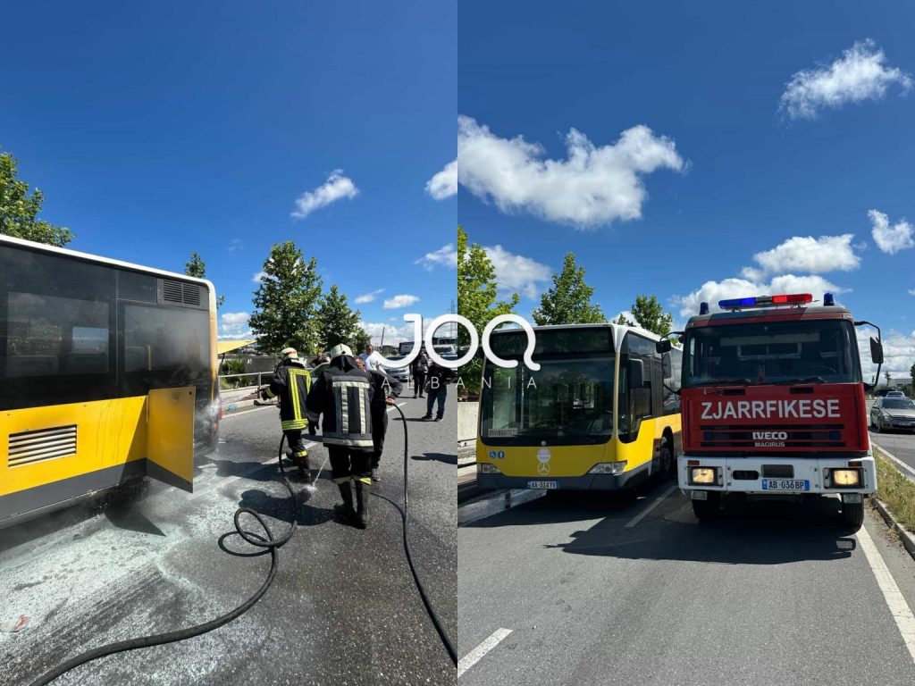 Autobus i linjës Durrës merr flakë! Thuhet se njerëzit janë