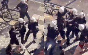 I riu protestues gru shton 6 policë të FNSH, që e q ëllojnë me shkopa gome (Video) arara